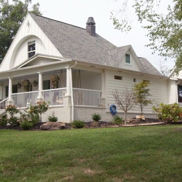 Home 50 "Fixer to Fabulous" stars Dave and Jenny Marrs pride themselves on preserving the history of the homes they renovate, including their own century-old Bentonville, AR home.
