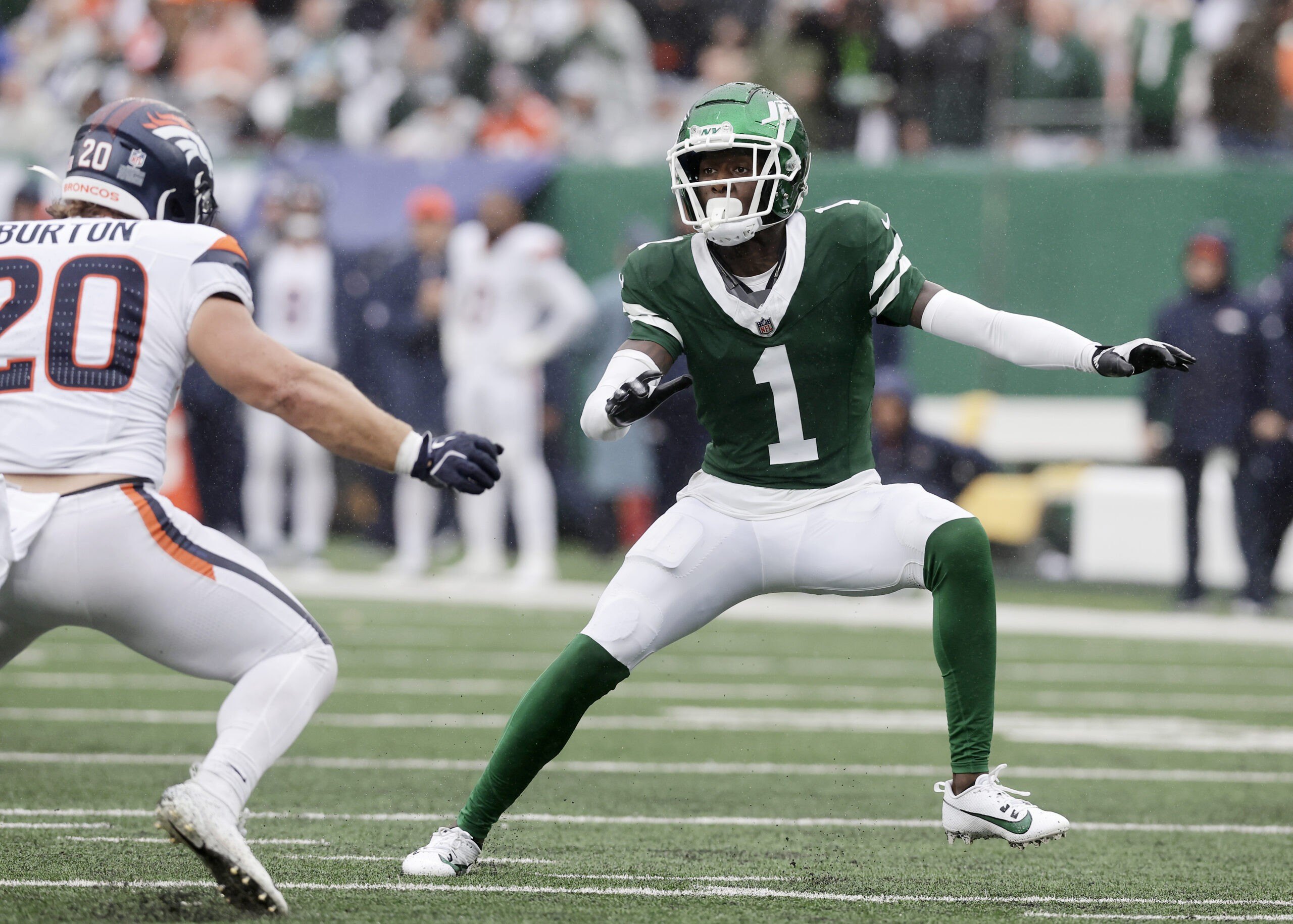 Sauce Gardner during a Jets game