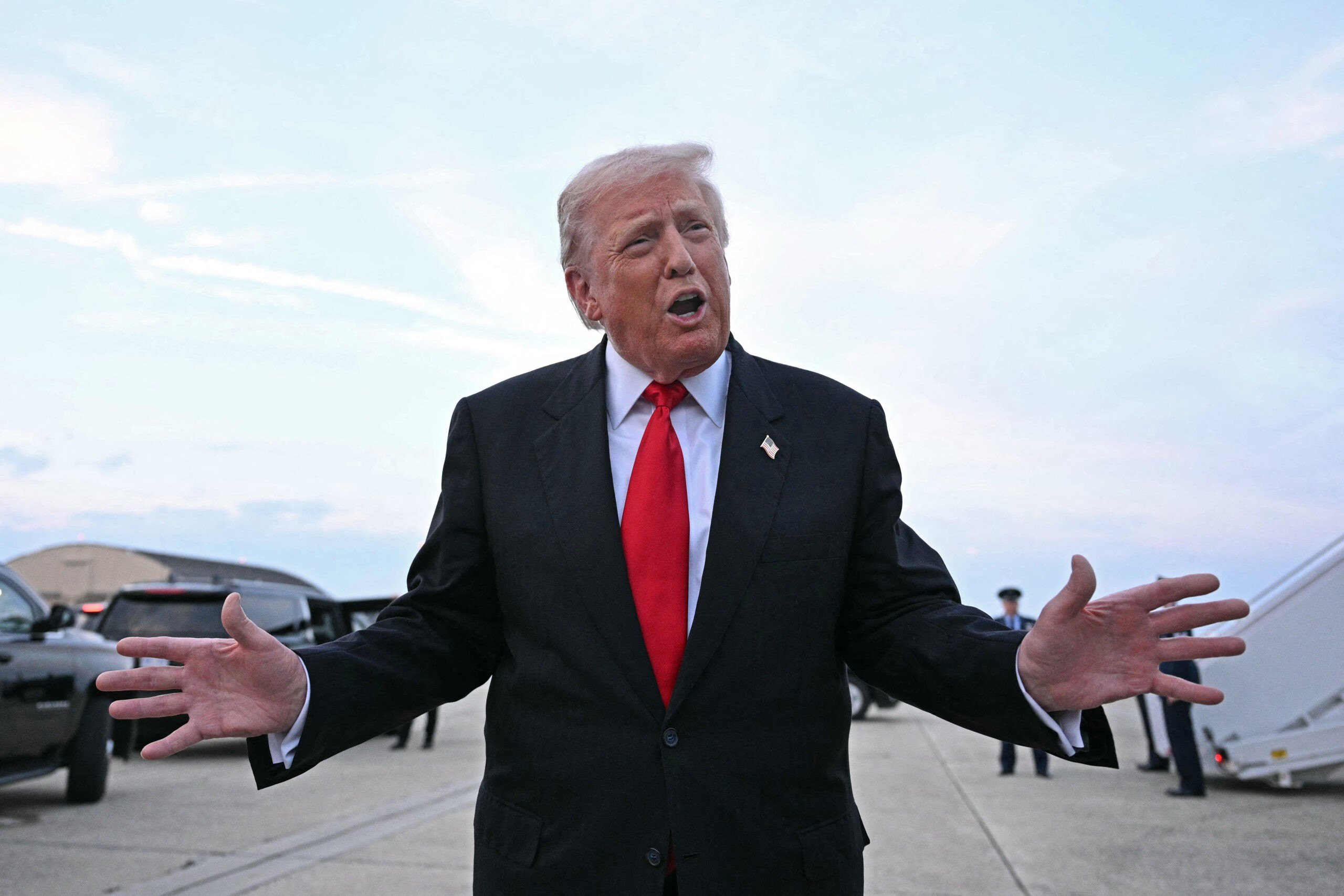 Donald Trump at Joint Base Andrews in Maryland